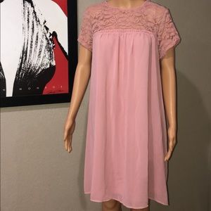 Blush Pink Lace Baby Doll Dress 3x